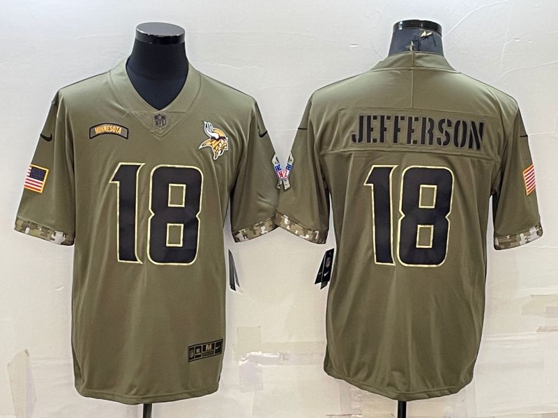 Men Minnesota Vikings #18 Jefferson Green 2022 Vapor Untouchable Limited Nike NFL Jersey
